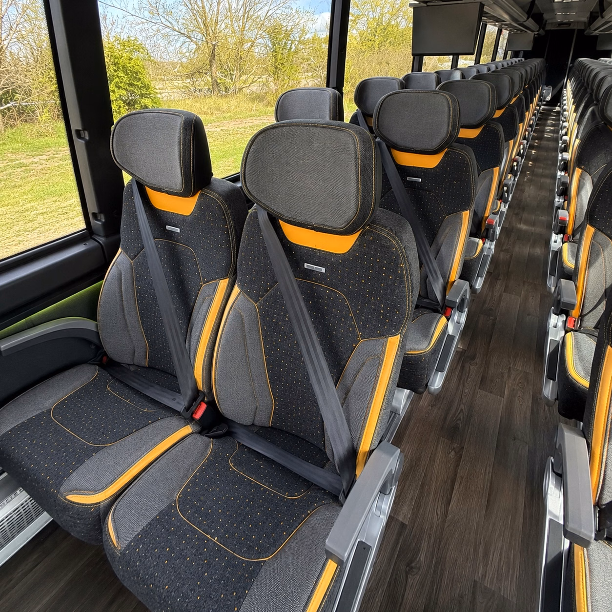 56 passenger charter bus interior